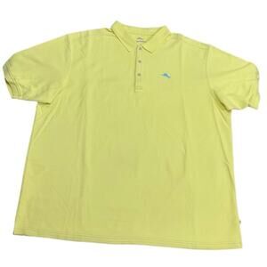 Tommy Bahama Men’s Yellow Polo with Blue Logo Size 3XT EUC